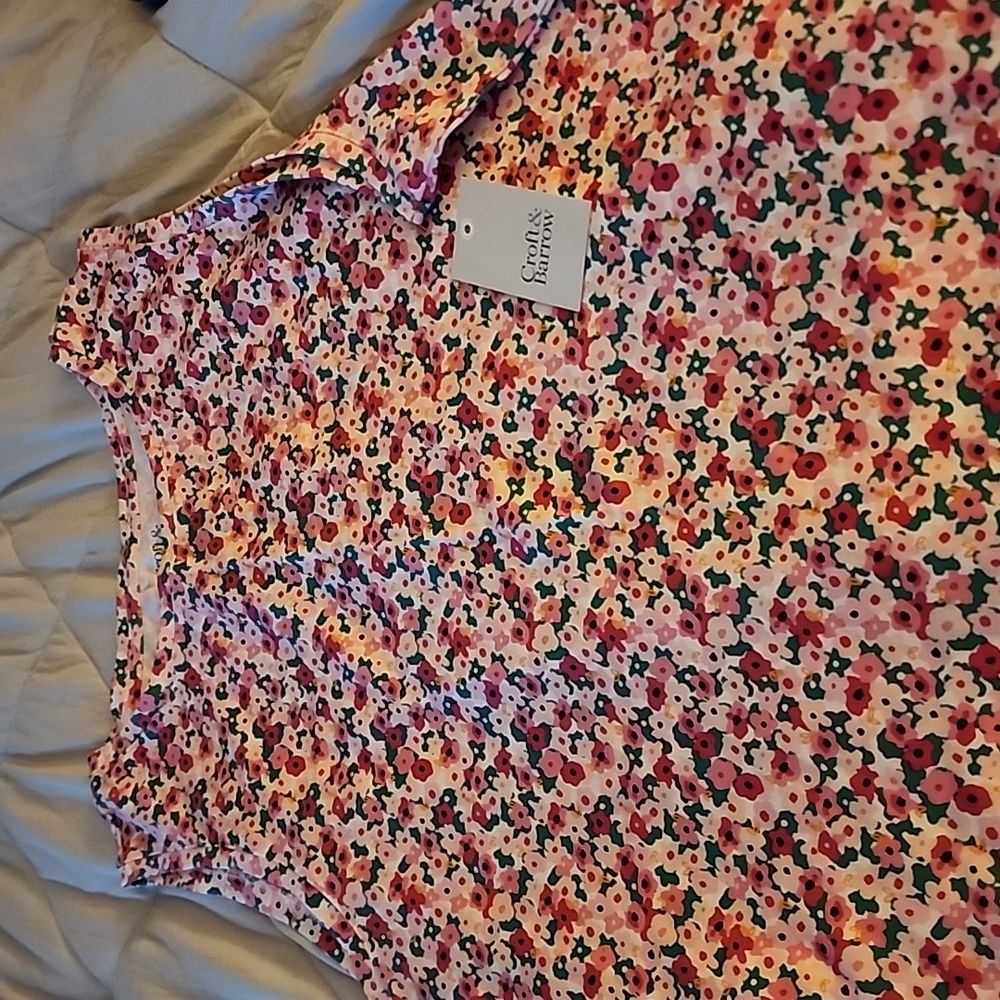 CROFT AND BARROW PINK FLORAL TANK TOP. NEW WITH TAGS, SIZE XXL.